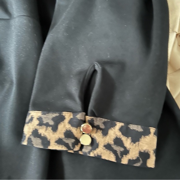 Talbots size 20 black dress with animal print trim - Picture 10 of 15